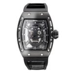 مشاهدة الجمجمة السوداء ذات  المعصم جلدية من لفولاذ المقاوم للصدأ